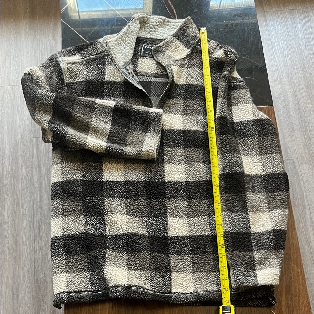True grit Men's Checkered Zip-Up Sweater - brown and Cream